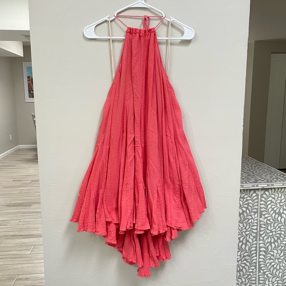 Free People Orange Backless Summer Dress